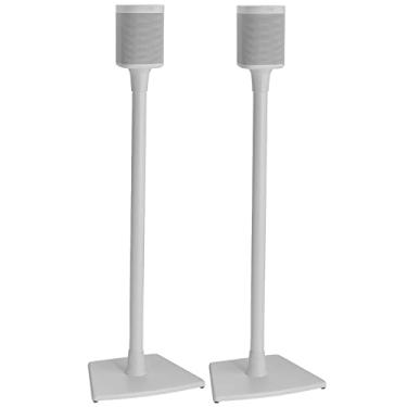 Imagem de Sanus Par de suportes de alto-falante para Sonos One, One SL & Play: 1 - Suporte de alto-falante de altura fixa premium com canais de gerenciamento de cabos integrados e fácil instalação em 3 etapas -