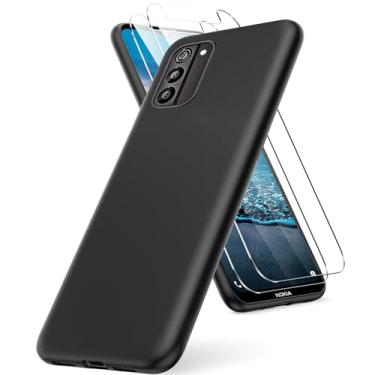 Imagem de Oududianzi - Capa para celular Nokia G100, com 2 peças protetoras de tela, capa de silicone TPU macio e fino e leve, à prova de choque, antiarranhões, capa protetora de borracha flexível - preta