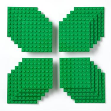 Imagem de Strictly Briks Compatible with Lego Classic Building Brick Baseplates, Green, 20 Pieces, 8x8 Studs, Creative Play Gift Set for Ages 3 and Up, 100% Compatible with All Major Brick Brands