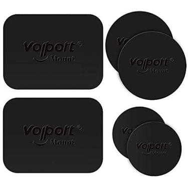 Imagem de Suporte de placa de metal para ímãs de celular, disco metálico Volport com adesivo de substituição para suporte magnético para carro sem suporte retangular e redondo preto