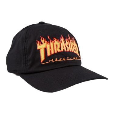 Imagem de Boné Masculino Thrasher Dad Hat Flame Logo - PRETO-Masculino