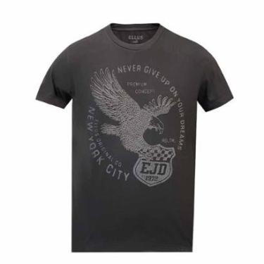 Imagem de Camiseta Ellus Cotton Fine Eagle Premium Preta-Masculino