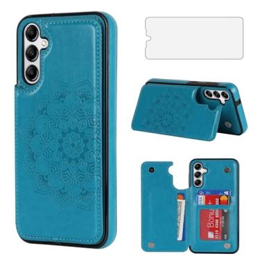 Imagem de Asuwish Capa de telefone para Samsung Galaxy A55 5G com protetor de tela de vidro temperado e carteira de couro flip suporte para cartão de crédito suporte celular robusto acessórios de celular A 55