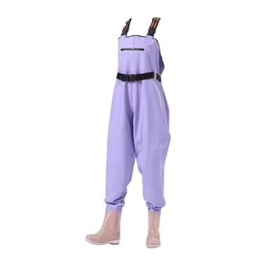Imagem de Waders Waders De Pesca Ao Ar Livre Em PVC Para Mulheres, Botas Impermeáveis ​​de Calças Wader No Peito Para Caça E Vadear, Com Bolsos Selados(Purple,41 EU)