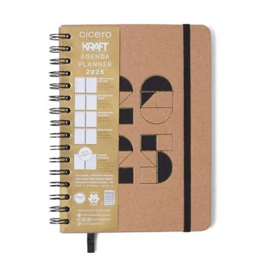 Imagem de Agenda Planner Wire-O 2025 Kraft Semanal Anotações A5 2025, Cicero
