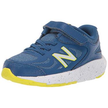 Imagem de New Balance Tênis de corrida unissex para bebês 519 V1, Andrômeda azul/cambraia/amarelo enxofre, 2 Wide Infant