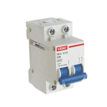 Imagem de Disjuntor Din FD - Bipolar 2P 20A - Condutor 2,5mm - Fame