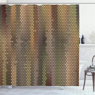 Imagem de Cortina de chuveiro com bolinhas brilhantes, formato de ladrilhos pequenos, design, cortinas de banheiro de tecido impermeável, 4, L180 x A180 cm