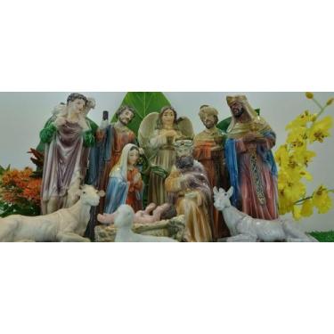 Imagem de Presépio De Natal New Color De Resina 20Cm 11 Peças - Zona Livre