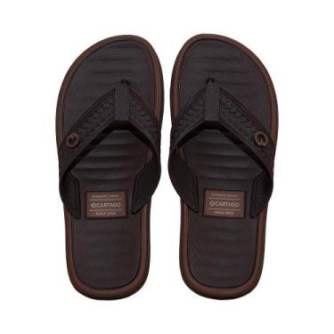 Imagem de Chinelo de Dedo Marrom Elegante Casual  Cartago, Marrom, 41