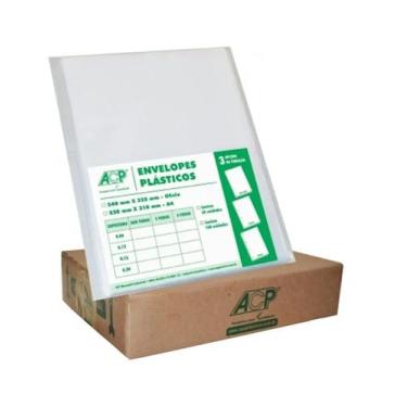 Imagem de Envelope Plástico Ofício 4 Furos 0,12mm Acp Pct Com 100