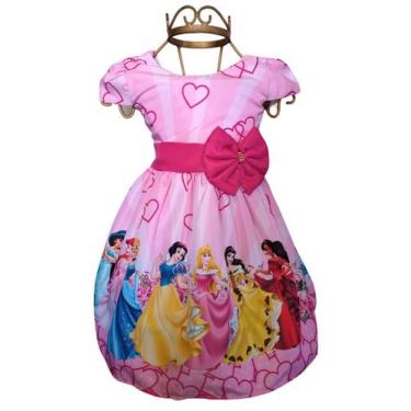 Imagem de Vestido Infantil Festa Fantasia Temático Tema Princesas Luxo - Florata