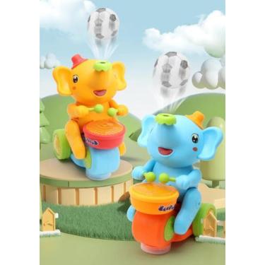 Imagem de Brinquedo elétrico musical interativo do elefante com luzes para crian