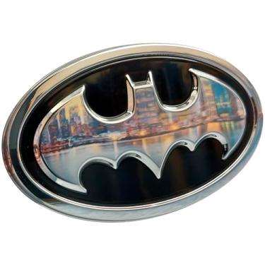 Imagem de Emblemas para fãs do Batman com emblema de carro 3D – logo 1989 (preto e cromado)