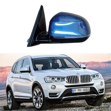 Imagem de Espelho lateral de carro de substituição adequado para BMW X3 F25 2014 2015 2016 retrovisor retrovisor conjunto espelho lateral do motorista para acessórios BMW X3 elétrico dobrável aquecimento luz