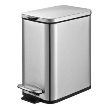Imagem de Lixeira De Banheiro Brinox Prata 5 Litros Aco Inox Escovado, Prata
