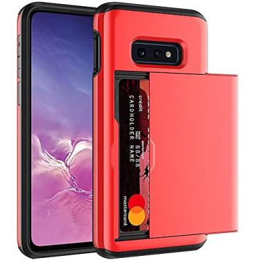Imagem de Vultic Capa tipo carteira para Samsung Galaxy S8 Plus, resistente a impactos à prova de choque [suporte para cartão de crédito] Capa protetora híbrida resistente (vermelha)