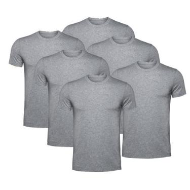Imagem de Kit com 6 Camisetas Básicas Algodão Mescla Tamanho GG - Mc Clothing