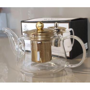 Imagem de Chaleira De Vidro Borossilicato Wolff Com Infusor Dourado - Rojemac