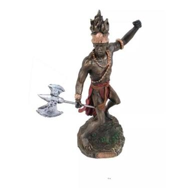 Imagem de Linda Estatueta Orixa Chango Xangô Deus Fogo Resina Imagem - HC Decora
