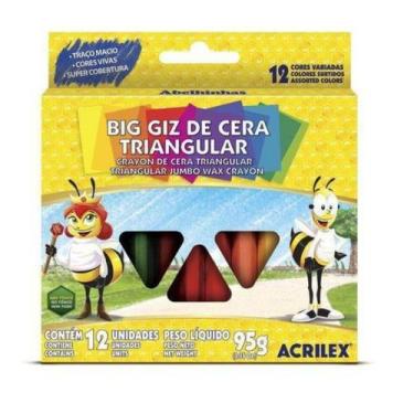 Imagem de Giz Big Triangular Com 12 Cores Acrilex