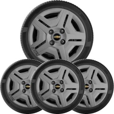 Imagem de 4x Calota CELTA CORSA CLASSIC Aro 13 Grafite com Logo 132cb - Grid