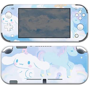 Imagem de BelugaDesign Película de anime Switch | Adesivo de vinil | Lindo desenho japonês pastel compatível com Nintendo Switch Lite (Cinnamoroll azul)