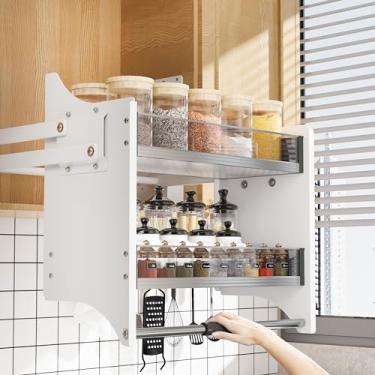 Imagem de SOFRON Prateleira de puxar para baixo para armário superior de cozinha, organizador de armário de 2 camadas, 86 cm