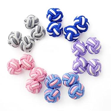 Imagem de Abotoaduras de tecido de seda HONEY BEAR, conjunto de 5 pares para presente de camiseta masculina 10.3mm