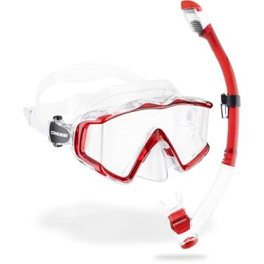 Imagem de Kit de Mergulho Máscara+respirador Cressi Pano 3 & Supernova Dry - Transparente/vermelho