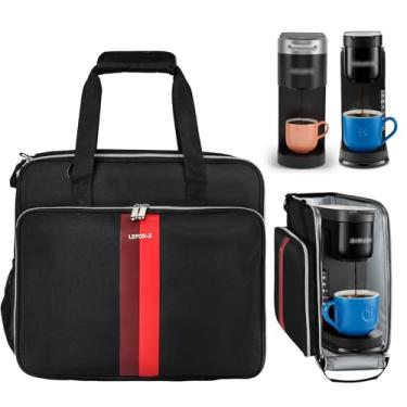 Imagem de LEFOR·Z Bolsa de viagem para cafeteira compatível com Keurig K-Slim/K-Express/K-Iced, estojo de transporte para cafeteira de dose única com vários bolsos para cápsulas K-Cup (apenas saco)