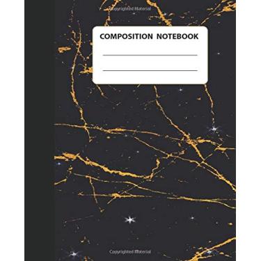 Imagem de Composition Notebook: Wide Ruled Lined Paper Notebook | Gold Glitter Liquid Marble Star Painting Workbook for Girls, Teachers and Students | 110 Pages