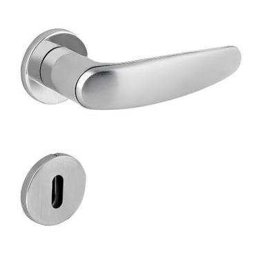 Imagem de Fechadura Arouca Interna Polo 40mm Roseta Cromado Escovado, Cromado Es