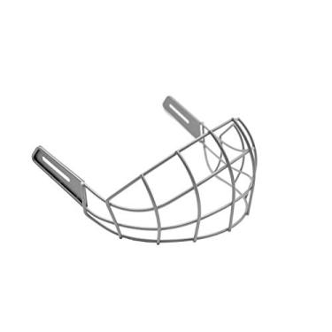 Imagem de WARGATE Protetor de proteção de rosto inferior para capacete de hóquei no gelo (viseira de rosto completo e acessório de máscara) (prata)