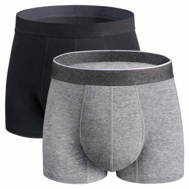Imagem de REELINDRY Roupa íntima masculina lavável para incontinência, 65 g, à prova de vazamento, cuecas laváveis e absorventes (preto-cinza, GG)