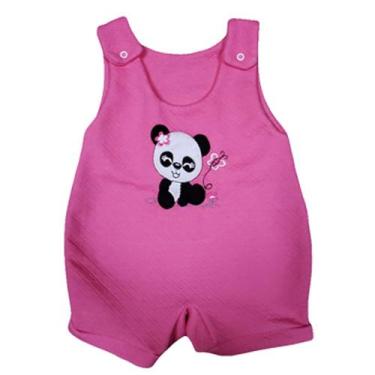 Imagem de Jardineira Curta Bebê Plush Com Bordado Fofinho Maternidade - Koala Ba
