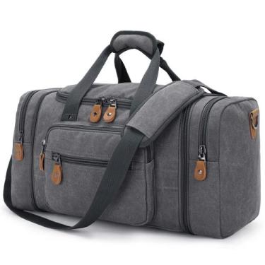 Imagem de Mochila Gonex Canvas 50L expansível para viagens cinza