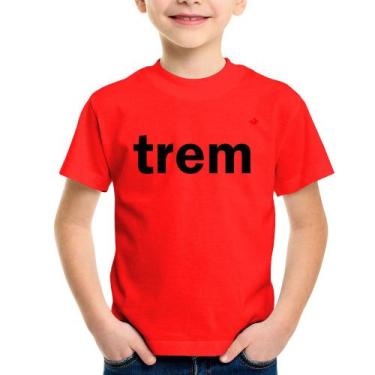 Imagem de Camiseta Infantil Trem - Foca na Moda, Vermelho, 6