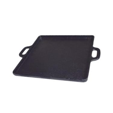 Imagem de Bifeteira de Ferro Fundido Lisa Quadrada Alça Ferro 20cm - Rig Fundido