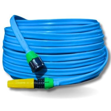 Imagem de Mangueira de Jardim Anti-Torção, 20 Metros, Dupla Camada, Azul, com Conectores 1/2" e 3/4