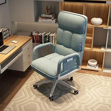 Imagem de Cadeira de escritório para jogos, cadeira de computador, cadeira giratória de encosto alto, cadeira de mesa estofada com apoio de braço, cadeira de computador doméstica ergonômica, cadeira reclinável