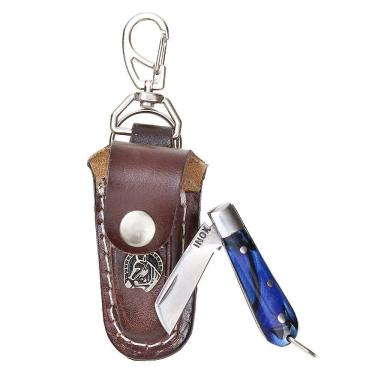 Imagem de Mini Canivetee em Aço Inox Azul com Bainha em Couro Rodeo West 31118