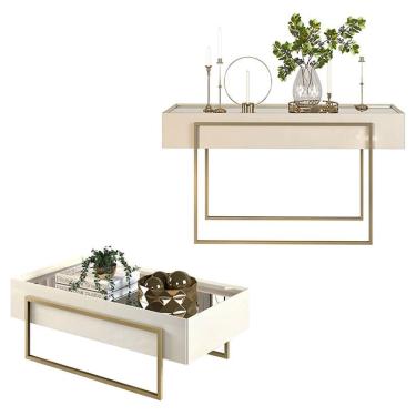 Imagem de Aparador e Mesa de Centro Petri Off White – dj Móveis