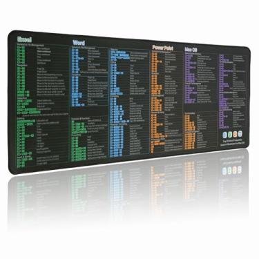 Imagem de Tapete de mouse Excel/Word/Power Point/Mac OS, os 50 mais usados com atalhos de teclado, mousepad, antiderrapante e à prova d'água, grande para jogos (Mac Excel/Word/PPT/OS)