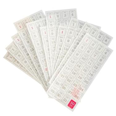 Imagem de Adesivos de calendário de 24 folhas para planejador de adultos, adesivos de calendário de 365 dias de 20 x 8,4 cm, adesivos de data para planejadores personalizados, agendas, cadernos, adesivos de