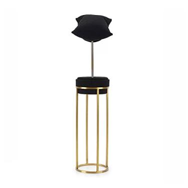 Imagem de Porta-joias Expositor de pingente preto, organizador de joias, suporte de pulseira, suporte de metal para colar, balcão, feira, suporte, relógio Organizador de estande de joias(B)