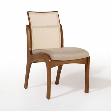 Imagem de Cadeira para Mesa de Jantar Lisboa com Encosto em Tela Madeira Maciça 