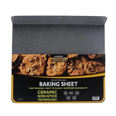 Imagem de CasarWare Toaster Oven 30,48 x 27,94 cm Lençol para assar com alça de 3,81 cm, Silver Granite, 12 x 11-Inch