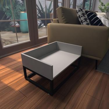 Imagem de Cama Cachorro Caes Pequenos Casa Pet Caminha Casinha Mdf Cinza