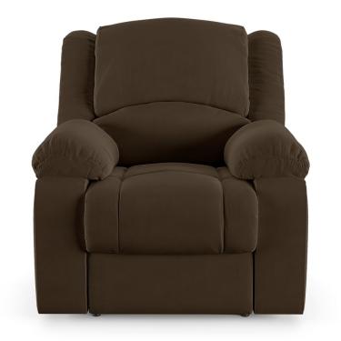 Imagem de Poltrona Do Papai Reclinável Sala De Cinema Barcelona Elétrica Usb Veludo Marrom